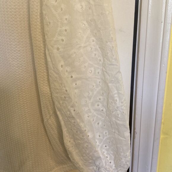 Cupshe Scoop Neck Drop Shoulder Eyelet Sleeve Pullover Knit White Medium - Picture 4 of 5